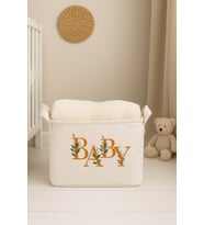 Baby Baskılı Dikdörtgen Katlanabilir Organizer Sepet 25 x 14 x 18 (Standart)