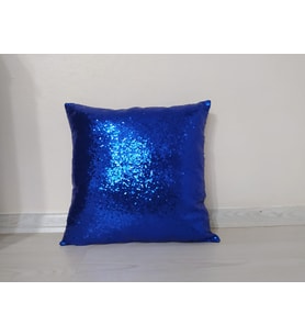 YILMAZHOME Pullu Kırlent Kılıfı - Saks Mavisi