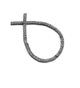 Hematit Doğal Taş Parlak Füme Çavuş Kesim 4x1mm Dizi