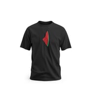 Kısa Kollu Ortalı Büyük Karpuzlu Filistin Haritası Dijital Baskılı Unisex S - 2XL T300010 (Siyah)
