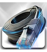 M107X CAT6 Dış Mekan Ethernet Kablosu 50 Metre UV Korumalı RJ45 LAN İnternet Kablosu, 23AWG 0.57mm, Çift Katmanlı PE+PVC Dış Kılıf