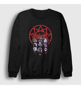 Presmono Unisex Siyah Band Slipknot Sweatshirt 112169tt