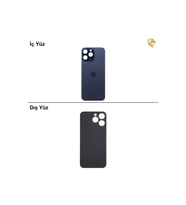 iPhone 15 Pro Max Mavi Renk Arka Kapak Arka Cam Batarya Kapağı Lazer Kesim Kapak Pil Kapağı