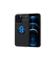 Durukar® iPhone 13 Pro Max Kılıf Range Yüzüklü Silikon - Siyah-Mavi