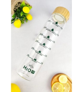 H2o Fit Bambu Kapaklı Cam Matara 1000 Ml ŞEFFAF