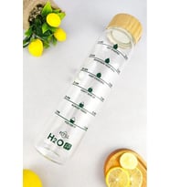 H2o Fit Bambu Kapaklı Cam Matara 1000 Ml ŞEFFAF