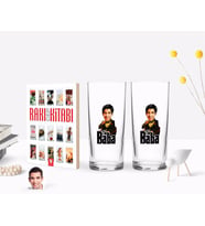 BK Gift Kişiye Özel Renkli Baskılı Godfather Baba Karikatürlü İkili Rakı Bardağı ve Rakı Cep Kitabı Hediye Seti-3 (Model 1)