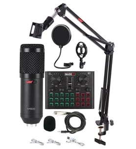 Lastvoice BM800 Live Set Efektli Ses Kartı Mikrofon Stand Kayıt Canlı Yayın Seti (PC ve Telefon)