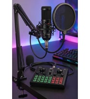 Lastvoice BM800 Live Set Efektli Ses Kartı Mikrofon Stand Kayıt Canlı Yayın Seti (PC ve Telefon)