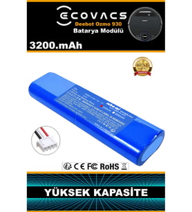 Ecovacs Deebot Ozmo 900 3200mAh Robot Süpürge Bataryası - Koruma Katmanlı Batarya Teknolojisi