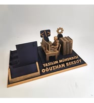Kişiye Özel Yazılım Mühendisi Masa İsimliği Kartvizitlik - Yazılım Şirketi & Ofis Açılış Tebrik Hediyesi