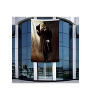 Bastonlu Atatürk Portresi Poster Bayrak Raşel Kumal 4x6 metre ATA78
