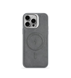iPhone 14 Pro Max GripStand MagSafe Deri Kılıf Gri