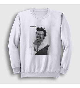 Presmono Unisex Beyaz Poster Harry Styles Sweatshirt 318697tt