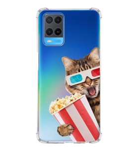 PrintiFy Oppo A54 4G Uyumlu Kedi 1 Baskılı Şeffaf Köşe Korumalı Antişok Kılıf