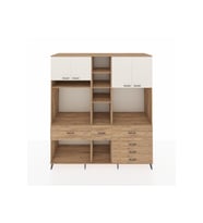 Kronos Dolap 11 Raflı 6 Çekmeceli 4 Kapaklı 220x59x243 Çam-Aytaşı/Çam