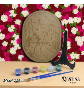 Destina Ahşap Mandala Boyama Seti - Ahşap Boyama- Model 226