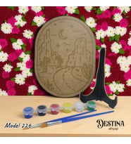 Destina Ahşap Mandala Boyama Seti - Ahşap Boyama- Model 226
