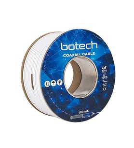 Botech RG6/U4 0.90 Mm 64x0.12 Tel CCS Makaralı Yerli Üretim Anten Kablosu 100 Metre