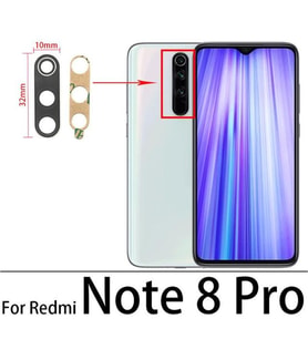 Tkgz Xiaomi Redmi NOTE 8 PRO Arka Kamera Camı Lens Yapışkanlı