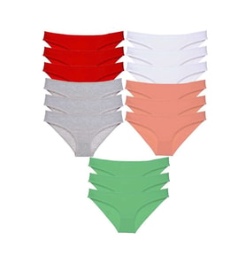 15 adet Süper Eko Set Likralı Kadın Slip Külot Kırmızı Gri Beyaz Pudra Yeşil