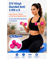 CKSPOR 2’li Vinyl Dambıl Seti 1 Kg x 2 – Evde Fitness & Pilates İçin Vinil Kaplı Demir Dambıl