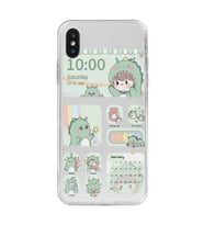 Iphone XS MAX Uyumlu Tatlı Dinozor Kawaii Tasarımlı Şeffaf Telefon Kılıfı