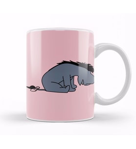 Sad Gray Donkey Outline Eeyore Kupa Bardak Porselen