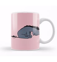 Sad Gray Donkey Outline Eeyore Kupa Bardak Porselen