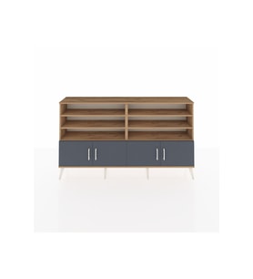 Arges Konsol 6 Raflı 4 Kapaklı 176x30x99 Çam-Antrasit/Çam