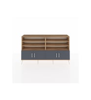 Arges Konsol 6 Raflı 4 Kapaklı 176x30x99 Çam-Antrasit/Çam