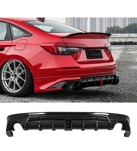 Honda Civic FE Arka Ek Plastik Siyah Difüzör 2022 2023 2024 2025 Arka-bodykit-ek-karlık