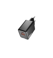 Hytech HY-XEG45 Type USB-C 45W PD + 18W USB QC 3.0 GAN Siyah Hızlı Ev Şarj Adaptörü
