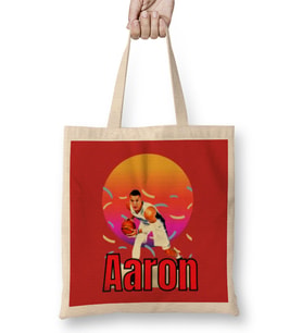 Aaron Gordon Vintage Art - Legend Basketball Gift Bez Çanta Uzun Saplı