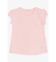 Breeze Kız Bebek Tişört Çiçek Nakışlı 9 Ay-3 Yaş, Pembe