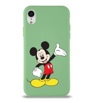 Apple iPhone XR Uyumlu Lansman Kılıf Mickey Mouse Tasarımlı Altı Kapalı İçi Kadife Kaplı  Kapak (Şeffaf)