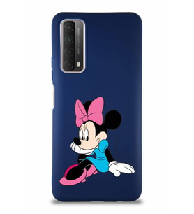 Huawei P Smart 2021 Soft Premier Kapak Minnie Mouse-E Tasarımlı Silikon Kılıf - Lacivert (Şeffaf)