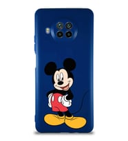 Xiaomi Mi 10T Lite Soft Premier Kapak Mickey Mouse-E Tasarımlı Silikon Kılıf - Lacivert (Şeffaf)