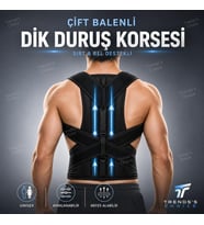 Çift Balenli Dik Duruş Korsesi Ayarlanabilir Unisex Sırt Omuz Bel Destekleyici Postür Korsesi