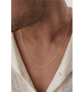 14 K Altın Kaplama 925 Ayar Gümüş Unisex Forse Zincir