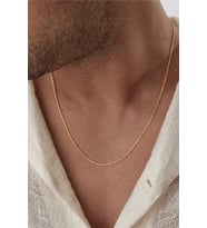 14 K Altın Kaplama 925 Ayar Gümüş Unisex Forse Zincir