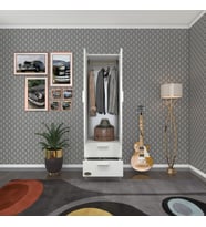 Kenzlife gardırop 2 kapaklı kapılı 2 çekmeceli kamelya 168*50*42 byz ayaklı gardolap dolap (Karışık)