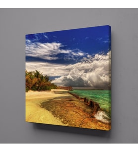 DENİZ KENARI KANVAS TABLO 130x130cm (Karışık)