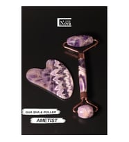 Ametist Gua Sha Yüz Masaj Ve Yüz Yogası Taşı Roller Mor
