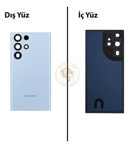 Samsung S23 Ultra Gök Mavisi Arka Pil Kapağı Batarya Kapağı Lazer Kesim Back Cover