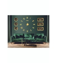 Eha Lazer SAAT + 6 LI TABLO BİRLİKTE (Siyah-Gold)