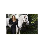 Ahşap Tablo Gigi Hadid Ve Beyaz At -25-35 Cm