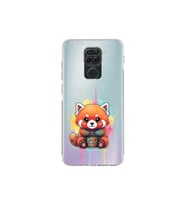 Redmi Note 9 ile Uyumlu Splash Tilki Tasarımlı Şeffaf Silikon Kılıf