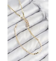 Pirinç Zirkon Taşlı Ezme Zincirli Model Gold Renk Y Kolye 5886 - HPSBYI1442-3507