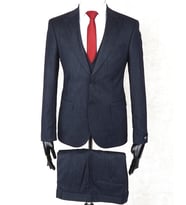 Jan Carlucci Slim Fit Sivri Yaka-Çift Yırtmaç Lacivert Drop 6 Yelekli Takım Elbise